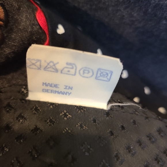 Vtg German wool blend Hammerschmid Gray blazer Mushrooms Octoberfest Euro Sz 36 - Picture 8 of 13